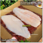 Fish DORI sutchi fillets IQF brand NASUBA Medan NBL 300-400 +/- 11" 28cm/pc - REPACKED (price/pack 700g 2pcs)